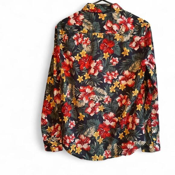 NWOT TUNEVUSE Hawaiian Floral Button Down Shirt Mens Small- Tropical Hibiscus - Picture 5 of 7